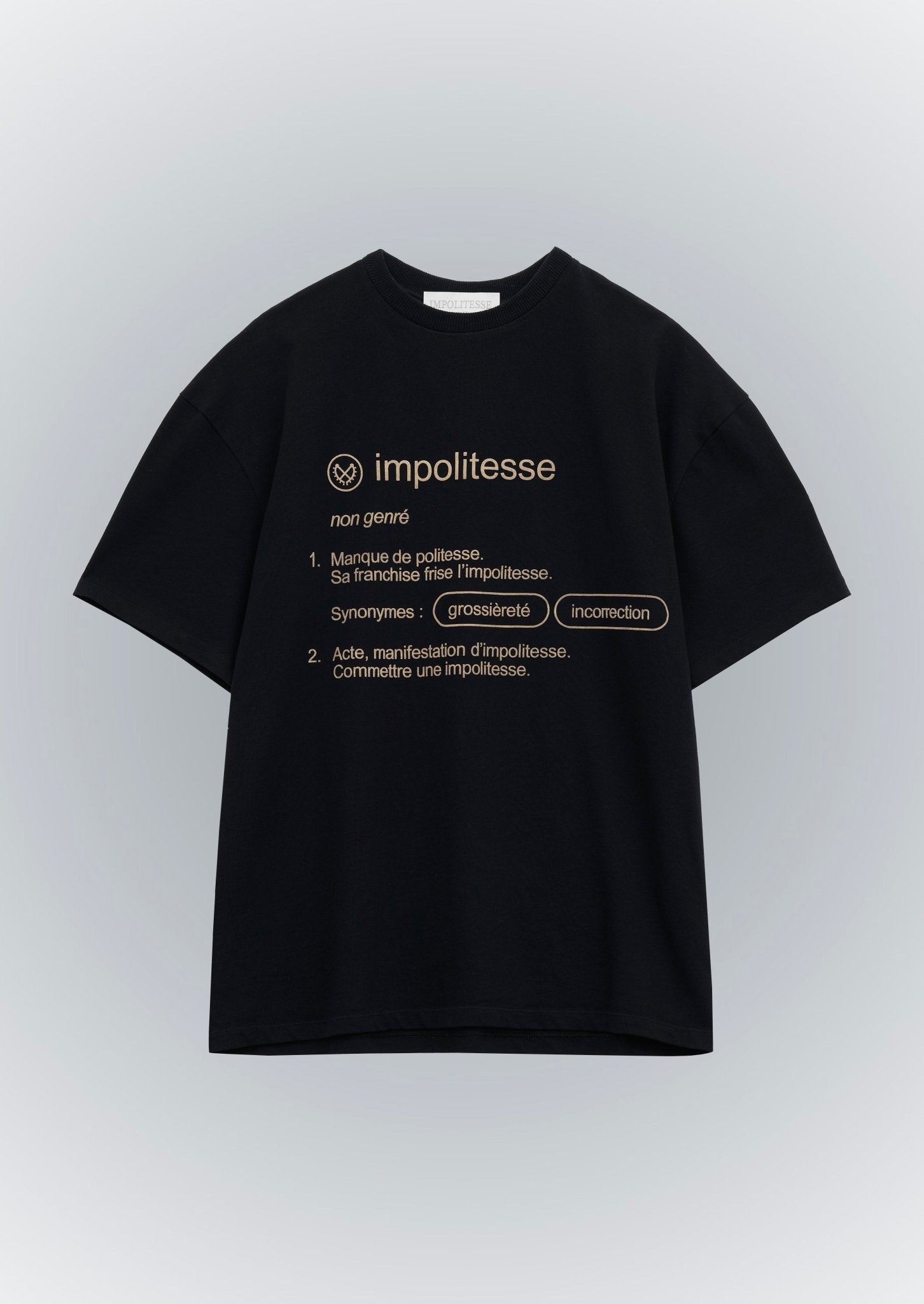 BLACK IMPOLITESSE DEFINITION T-SHIRT - IMPOLITESSE